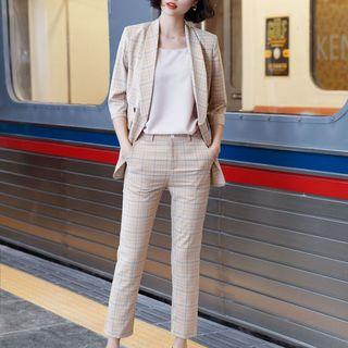 Set: Plaid Blazer + Plaid Dress-pants