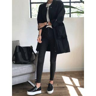 Crew-neck Zip-up Jacket