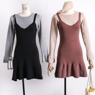 Mock Two-piece Mermaid Knit Dress