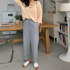 Cuff-hem Wide Dress Pants