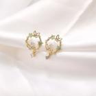 Flower Butterfly Alloy Earring 1 Pair - C237 - Gold - One Size