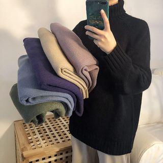 Mock-turtleneck Long-sleeve Sweater