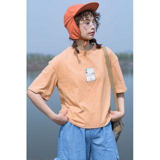 Short-sleeve Label Print T-shirt