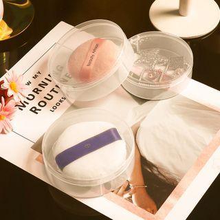 Transparent Plastic Powder Puff Case 1 Pc - Round - Transparent - One Size
