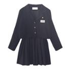 Applique Single-breasted Blazer / Spaghetti Strap Mini A-line Dress / Set