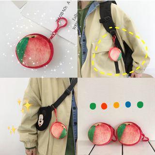 Peach Print Coin Purse As Shown In Figure - One Size