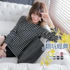 Stripe Long-sleeved Cotton Tee