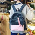 Two-tone Corduroy Backpack
