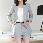 Check 3/4-sleeve Blazer / Set: Blazer + Shorts