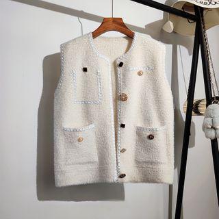 Single-breasted Loose-fit Knit Vest