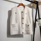 Single-breasted Loose-fit Knit Vest