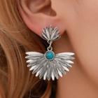 Alloy Leaf Dangle Earring 1 Pair - 01 - Silver - One Size