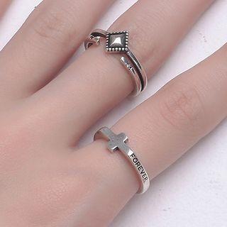 Square / Cross Alloy Open Ring