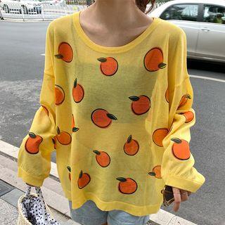 Fruit Print Knit Top