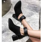 Chunky-heel Cut-out Ankle Boots