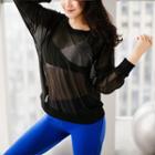 Sheer-panel Pullover