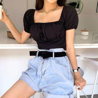 Two-way Shirred Crop Top