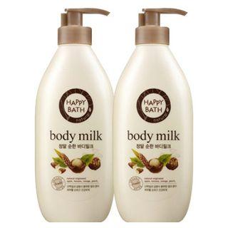 Happy Bath - Set Of 2: Natural Real Mild Body Milk 450ml