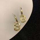 Alphabet Earring 1 Pair - Gold - One Size