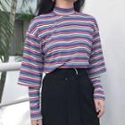 Striped Knit Long Sleeve Top
