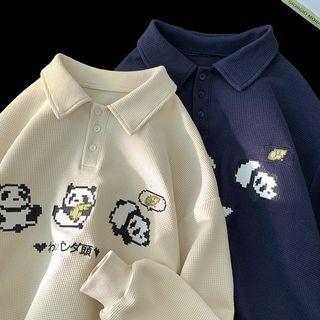 Pana Print Polo-neck Sweatshirt