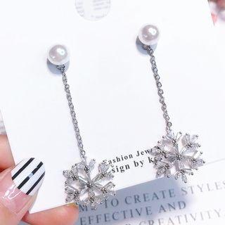 Snowflake Drop Earring As Shown In Figure - One Size
