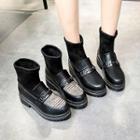 Mock Two-piece Platform Short Boots