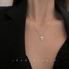 925 Sterling Silver Cross Pendant Necklace 925 Silver - Necklace - Cross - One Size