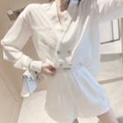 V-neck Blazer / Wide-leg Pants