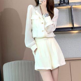Set: V-neck Shirt + Shorts