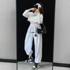 Elastic High-waist Loose-fit Sweatpants