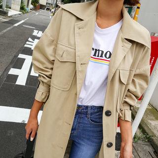 Belted Single-breasted Long Trench Coat