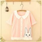 Rabbit Embroidered Short-sleeve Top