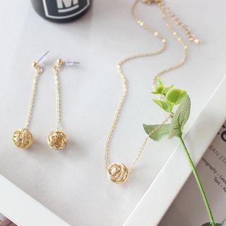 Ball Necklace / Ball Drop Earring