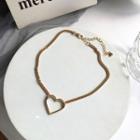 Heart Necklace 1 Pc - Necklace - Gold - One Size