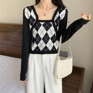Argyle Camisole Top / Shrug