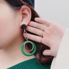 Geometric Metallic Drop Earring