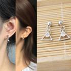Triangle Zirconia Drop Earrings