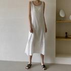 Twisted-strap Maxi Linen Blend Dress