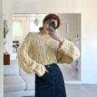 Oversized Boucl  Knit Top