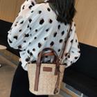 Straw Tote Bag With Drawstring Pouch