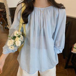 Plain Tie-back Blouse