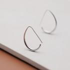 925 Sterling Silver Geometric Hoop Earring Earring - 1 Pair - Silver - One Size