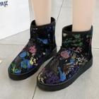 Sequined Splash Print Ankle Snow Boots
