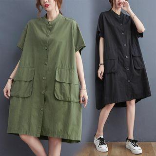 Short-sleeve Button-up Shirtdress