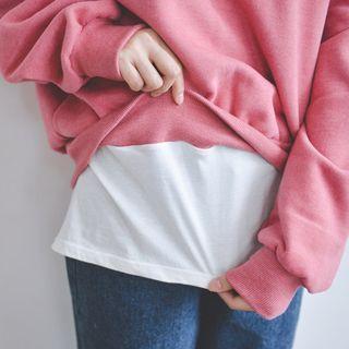 Layered-hem Cotton Sweatshirt