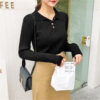 Collared Ribbed Sweater