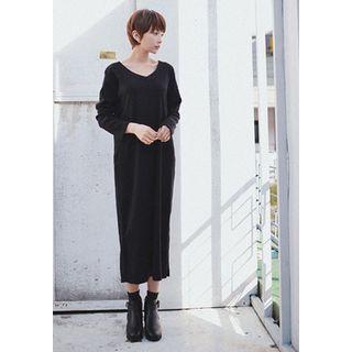 V-neck Long T-shirt Dress