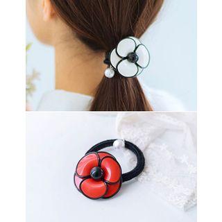 Faux-pearl Charm Flower Hair Tie