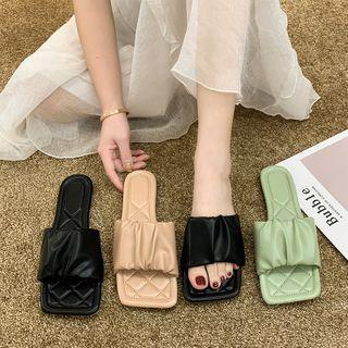 Crinkled Slide Sandals